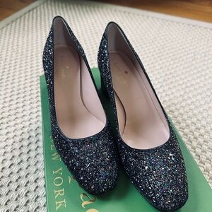 Kate Spade Black Glitter Heels